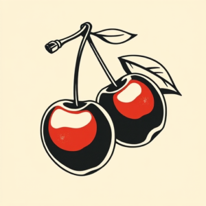 Negative Space Cherry Tattoo