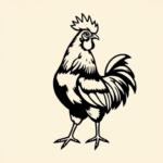 Negative Space Chicken Tattoo