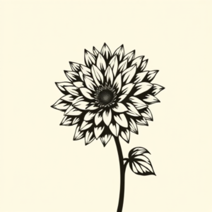 Negative Space Chrysanthemum Tattoo