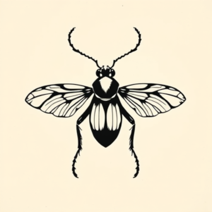 Negative Space Cicada Tattoo
