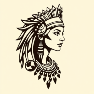 Negative Space Cleopatra Tattoo