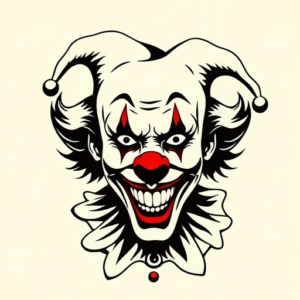 Negative Space Clown Tattoo