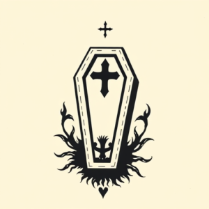 Negative Space Coffin Tattoo