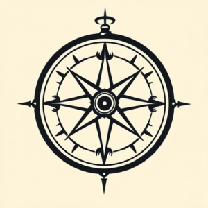 Negative Space Compass Tattoo