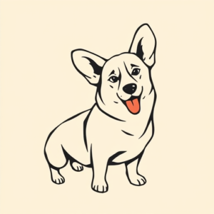 Negative Space Corgi Tattoo