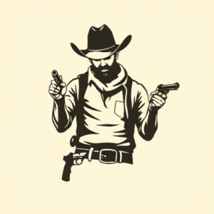 Negative Space Cowboy Tattoo