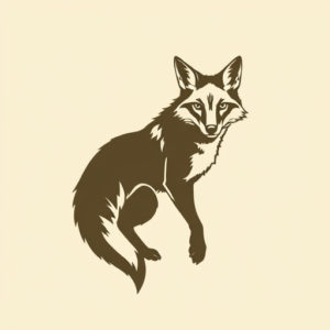 Negative Space Coyote Tattoo