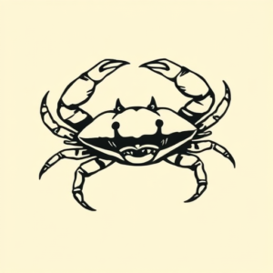 Negative Space Crab Tattoo