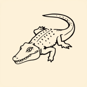 Negative Space Crocodile Tattoo