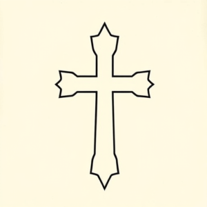 Negative Space Cross Tattoo