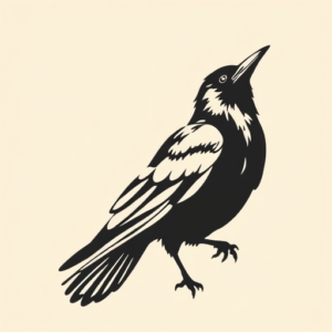Negative Space Crow Tattoo