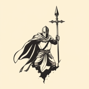 Negative Space Crusader Tattoo