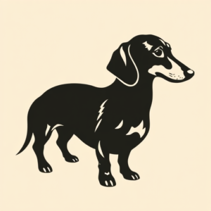 Negative Space Dachshund Tattoo