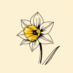 Negative Space Daffodil Tattoo
