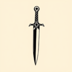 Negative Space Dagger Tattoo