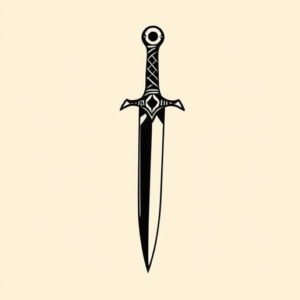 Negative Space Dagger Tattoo