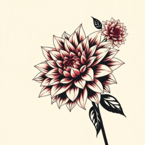 Negative Space Dahlia Tattoo