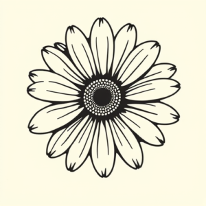 Negative Space Daisy Tattoo