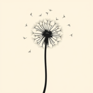 Negative Space Dandelion Tattoo