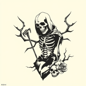 Negative Space Death Tattoo