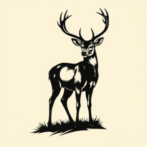 Negative Space Deer Tattoo