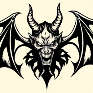 Negative Space Demon Tattoo