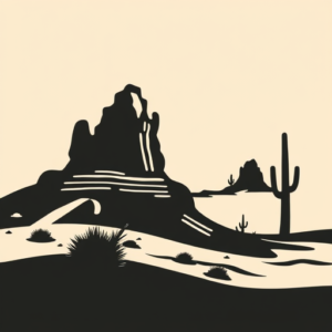 Negative Space Desert Tattoo