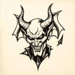 Negative Space Devil Tattoo