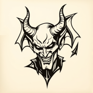 Negative Space Devil Tattoo