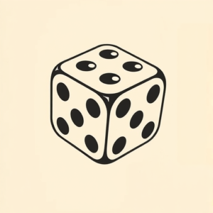 Negative Space Dice Tattoo