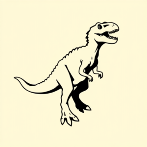 Negative Space Dinosaur Tattoo