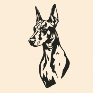 Negative Space Doberman Tattoo