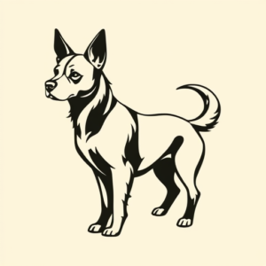 Negative Space Dog Tattoo