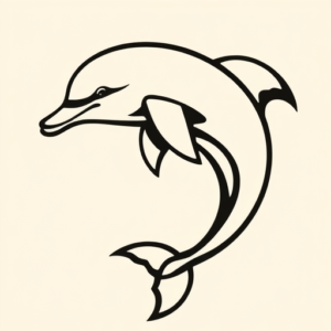 Negative Space Dolphin Tattoo