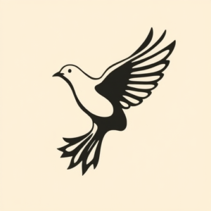 Negative Space Dove Tattoo
