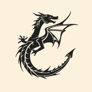 Negative Space Dragon Tattoo