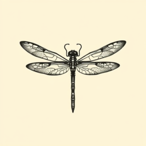 Negative Space Dragonfly Tattoo
