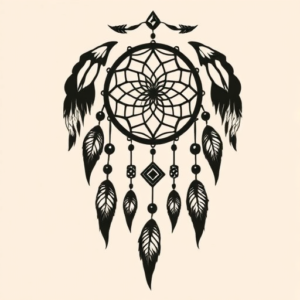 Negative Space Dreamcatcher Tattoo