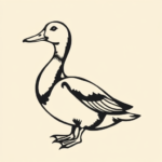 Negative Space Duck Tattoo