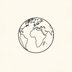 Negative Space Earth Tattoo