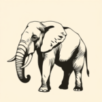 Negative Space Elephant Tattoo