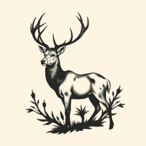 Negative Space Elk Tattoo