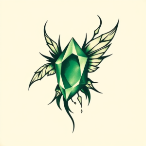 Negative Space Emerald Tattoo