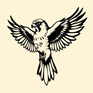 Negative Space Falcon Tattoo