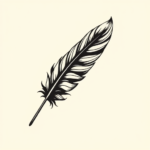 Negative Space Feather Tattoo