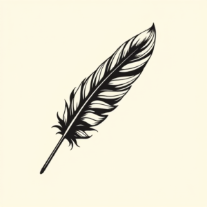 Negative Space Feather Tattoo