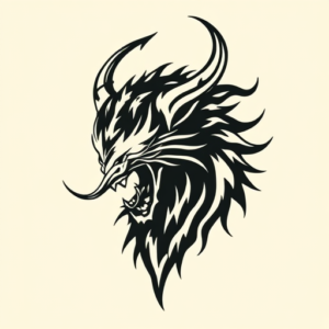 Negative Space Fenrir Tattoo