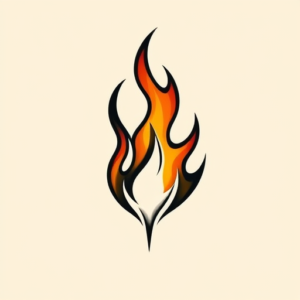 Negative Space Fire Tattoo