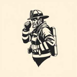 Negative Space Firefighter Tattoo