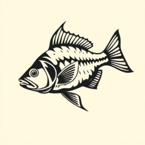 Negative Space Fish Tattoo